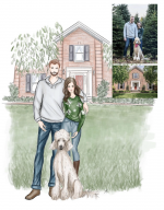LOVE THIS GIFT IDEA! You send the artist a picture, and she creates a custom illustration. This is a gift she can keep forever. Gift Guide for Her - custom family portrait
