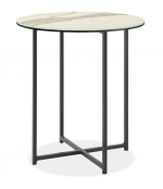 End table for the reading nook - I love that the marble on the top matches the nightstands neutral master bedroom side table